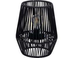 Arti Casa Solar Tafellamp Zwart - Tuinverlichting op Zonne Energie - Tafel Lamp met Warm Wit Licht - Solar Lamp met Brandtijd tot 8 uur - IP44 Waterdicht - 20 x 20 x 25 cm - Kunststof