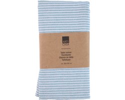 Arti Casa Tafelloper 35x150 cm - Tafelloper Blauw Gestreept - Tafelloper voor Eettafel - Langwerpige Tafel Decoratie - Blauw en Wit