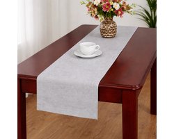 Arti Casa Tafelloper Grijs - Effen Tafelrunner van Katoen - Wasbaar - Rechthoekig van Vorm - Geschikt voor aan de Eettafel - Afmeting 150 x 35 cm - 2 Jaar Garantie op het Product