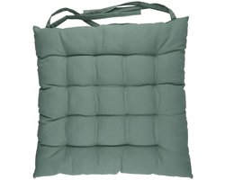 Arti Casa Tuinstoelkussen - Groen - 40x40x6 cm - Comfortabel en Stevig Gevuld - Geschikt voor Buitengebruik - Met Praktische Bevestigingslinten - Zitkussen voor Tuinstoel