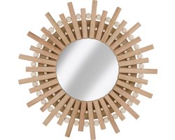 Arti Casa Wandspiegel - Ronde Spiegel Zon - 30cm - Hout