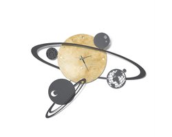 Arti e Mestieri Collectie – Handgemaakt – Metaal – 50 x 36cm - Wandklok MODERN ITALIAN DESIGN ZONNESTELSEL