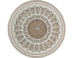 Arti e Mestieri Collectie – Handgemaakt – Metaal – Ø 60 cm - Roma Italiaanse Wandklok met een verfijnd design
