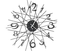 Arti e Mestieri Collectie - Handgemaakt – Wandklok Italiaanse Design ZagZig zwart - 70 cm