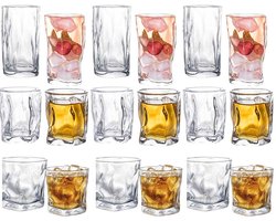 Artic Vidro Glazenset - 18-delig - Shotglazen 60ml, Tumblerglazen 230ml & Longdrinkglazen 270ml - Moderne Drinkglazen Set voor Cocktails, Whisky & Frisdrank