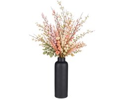 Articasa Bloemenvaas Gomera - zwart - 8 x 23 cm - keramiek - flesvorm vazen