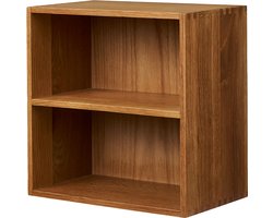 Artichok Abigail Eikenhouten Open Wandkast - Met Twee Vakken - Vierkant - Aan Muur - Decoratie - Woonkamer - Hal - Slaapkamer - 30 x 30 cm