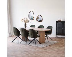 Artichok Adeline Houtlook Wandspiegel Bruin - Organische Vorm - Asymmetrisch design - Wanddecoratie - 47 x 44 cm