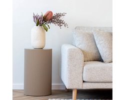 Artichok Asa Houten Bijzettafel Donker Beige - Rond - Design - Ø 30 cm
