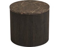 Artichok Babette Bijzettafel Donkerbruin Marmer - Rond - Ø 45 cm