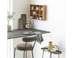 Artichok Boet Eikenhouten Wandplank - 12 Vakken - Zwevend - Wand decoratie - Woonkamer - Hal - Slaapkamer - Lichtbruin - 39 x 51 cm