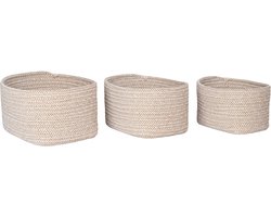 Artichok Carlijn Manden Set van 3 Beige - Katoen - Opbergmanden - Gevlochten