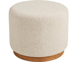 Artichok Dawn Ronde Poef Zand - Hocker - Voetenbankje - Woonkamer - Hal - Slaapkamer - Ø 50 x 41 cm