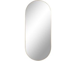 Artichok Defne Wandspiegel - Ovaal - Metalen Rand - Hal - Spiegel - Woonkamer - Minimalistisch Design - Goud - 35 x 80 cm