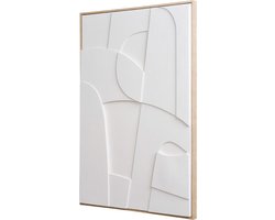 Artichok Eefke Wanddecoratie No.1 - 3D Schilderij - Japandi - Reliëf Art - Wit - 90 x 60 cm