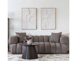 Artichok Eefke Wanddecoratie No.2 - 3D Schilderij - Japandi - Reliëf Art - Wit - 90 x 60 cm