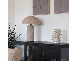 Artichok Florian Tafellamp - Papier Maché - Inclusief Lampenkap - Nachtlamp - Woonkamer - Tafellamp Slaapkamer - Bureaulamp - Grijs - Ø 36,5 x 49,5 cm