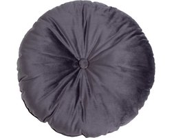Artichok Hannah ronde sierkussen velvet grijs - Ø 45 cm