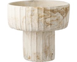 Artichok Hiba Vaas Bruin/Beige - Cement - Marmerlook - Droogbloemen - Ø 21 x 19 cm