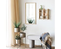 Artichok Joke Wandspiegel - Houten Frame Naturel - Kleine Spiegel - Woonkamer - Slaapkamer - Landelijk - Scandinavisch - 75 x 45 cm