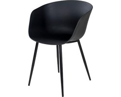 Artichok Liloe kunststof tuinstoel zwart met armleuningen - voor Binnen of Buiten - Kuipstoel - Eetkamerstoelen - met Armleuning