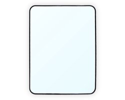 Artichok Lize Spiegel - Wandspiegel - Metaal - Afgeronde Hoeken - Muurspiegel - Modern - Hal - Woonkamer - Zwart - 70 x 50 cm