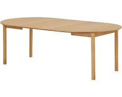 Artichok Loet Uitschuifbare Houten Eettafel Naturel - Rond - Ovaal - Scandinavisch - Lange - Verlengbare - 120 - 220 x 75 cm