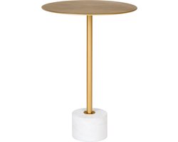 Artichok Manon Bijzettafel Goud - Metaal - Marmer - Rond - Salontafel