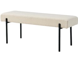 Artichok Marianna bouclé bankje gebroken wit - 100 x 42,5 cm