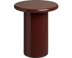 Artichok Nelly Houten Bijzettafel Rood - Bordeauxrood - Hoogglans - Retro - Ø45 x 50 cm