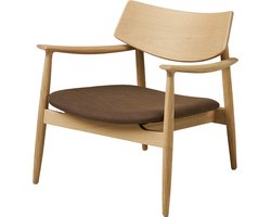 Artichok Otto Fauteuil Met Bruin Zitkussen - Eikenhout - Relax stoel - Lounge - Comfortabel - Naturel