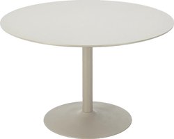 Artichok Richie Houten Eettafel Beige - Metalen Onderstel - Ø120 cm - Zand - Tulpvoet - 4 personen