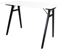 Artichok Rover houten bureau wit - zwart houten onderstel - 120 x 60 cm