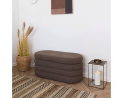 Artichok Rumi Opbergbankje - Bruin - Ovaal - Halbankje - Dekenkist - Eetkamerbankje - 103 x 45 cm