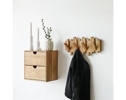 Artichok Sophie Houten Kapstok Naturel Eiken - Wandkapstok - Inklapbare Haken - Hal