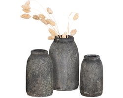 Artichok Valery vaas keramiek - set van 3 - donkergrijs