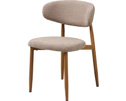 Artichok Veronique Eetkamerstoel met Stoffen Zitvlak Zand - Japandi - Scandinavisch