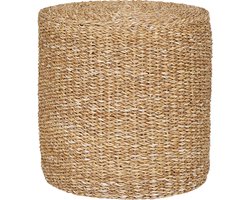 Artichok Ward Poef Naturel - Zeegras - Gevlochten - Scandinavisch - Jute - Lichtbruin - Ø 40 cm