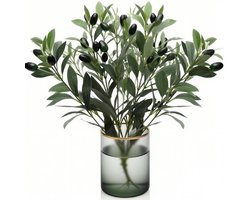 Artificial Olive Branches - 30 cm - True to Nature - Pack of 10 - Decoratieve Takken - Buigzaam voor Vaasje - Bruiloft - Woonkamer - Thuis Decoratie