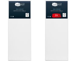 Artina Akademie – Set van 2 Schilderdoeken Canvas 30x80 cm – Spieraam van FSC® Hout – Wit Canvas 100% Katoen – 280 g/m144