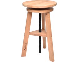 Artina Schilderskruk - Beuken Kruk in Hoogte Verstelbaar – Tekenkruk 360° draaibaar - Houten Stoel Arles