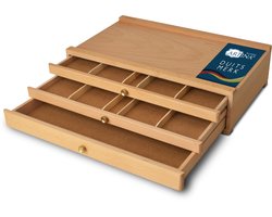 Artina Troyes - Houten Schilderskoffer & Opbergkoffer - Met 3 vakken - 41x26x11 cm - Van beukenhout