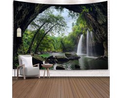 Artistiek Wandtapijt met Natuurlijke Berg- en Boslandschappen voor Rustgevende Interieurdecoratie