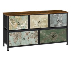 ArtiZo Ladekast - tv kast - dressoir - met stalen frame - met 5 laden bekleed met stof - 100 x 54 x 30 cm (B x H x D)