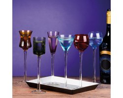 Artland 7 delige glazen likeurset met lange steel in kleur 5 CL 18 cm