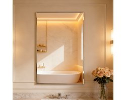 Artloge Rechthoekige Wandspiegel - Frameloos Ontwerp - Decoratief Spiegelglas met Facetrand - Voor Badkamer, Slaapkamer, Woonkamer, Eetkamer en Hal -70x100cm