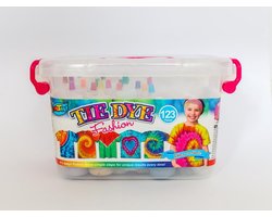 Artoys - Tie Dye kit - DIY knutselen meisjes / jongens - 18 flessen verf set 80ML - Opbergdoos inclusief handschoenen, elastiekjes, tafelkleed en instructies