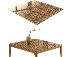 ArtPrintCave Bruine elegantie Glazen Tafelblad 60x60 cm - Tafelblad Rechthoek - Bruin Keukentafel - Achtergronden en patronen Terrastafel