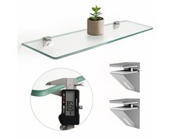 ArtPrintCave - Glazen planchet voor de badkamer - 90x13cm - Transparant - Rechthoekige glazen plank voor aan de muur - Universele wandplank van gehard glas