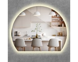 ArtPrintCave LED Spiegel - Moderne Grote Spiegel LED - 70x80 cm - Woonkamerspiegel - Inloopkastspiegel - Hal - Kaptafel spiegel - Neutraal licht 4000K - Scandinavische LED Spiegel - Moderne Grote Spiegel LED